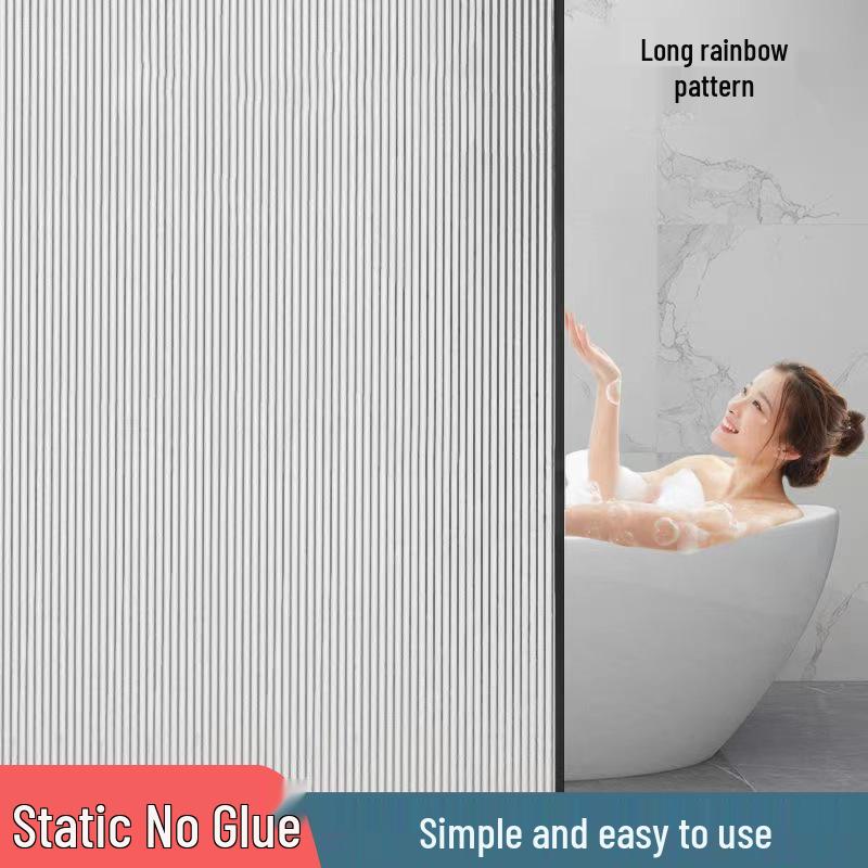 Frosted Glass Stickers: Light-Transmitting & Opaque Electrostatic Film for Bathroom Privacy.