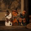 Double Side Witch Cat Decor Vintage Desktop Decoration Halloween Figurine Set  Home Decor