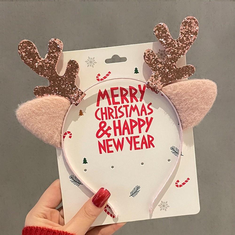 Novelty Santa Claus Hair Accessories Lightweight Reindeer Antler Hair Hoop Party