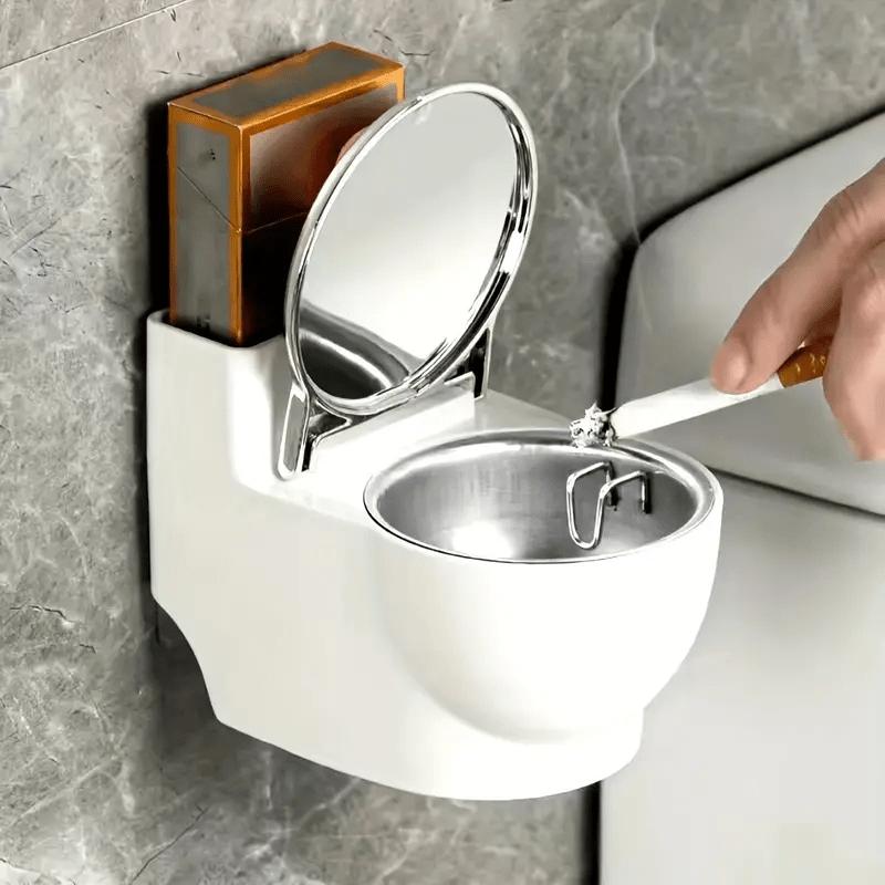 [Stylish Toilet] Wall-Mounted Toilet with Lid | Made of Metal And Plastic | Featuring a Rectangular Design | Suitable for Homes