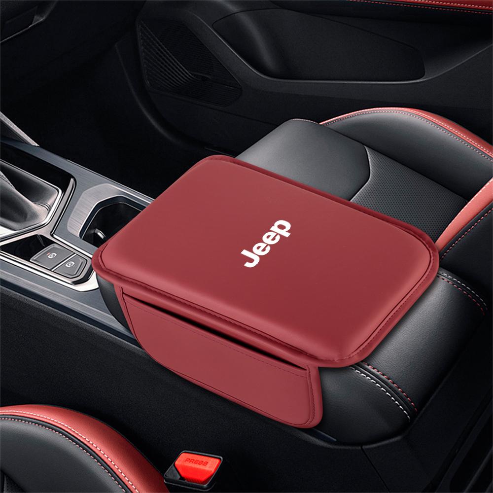 PU Car Arm Rest Cushion Storage Pad Armrest Box Protective Cover For Jeep Renegade Compass k Grand Cherokee Wrangler Gladiator JK