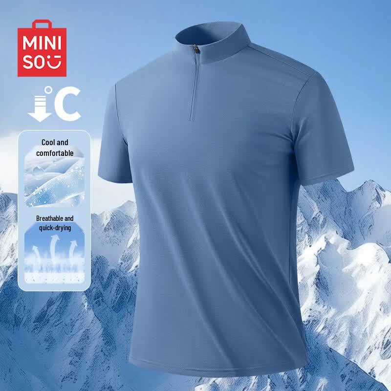 MINISO Men's Outdoor Half-Zip Quick-Dry Polo Shirt