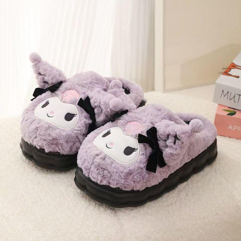 Women's Winter Clown Cotton Slippers - Non-slip, Warm, Cute for Dorm or Outdoors