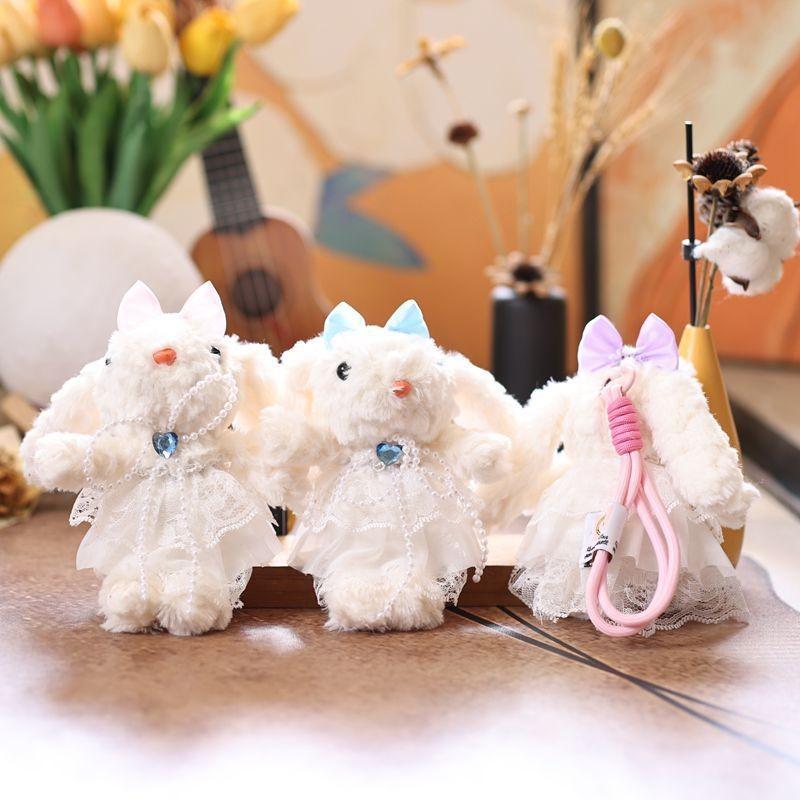 Cute Rabbit Plush Doll With Pp Cotton Filling For Bags And Gifts