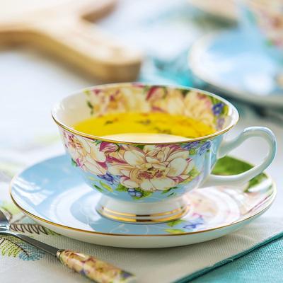 Tassen- und Untertassenset im Euro-Stil aus Knochenporzellan, Tee-/Kaffeetasse aus Keramik für die Küche zu Hause