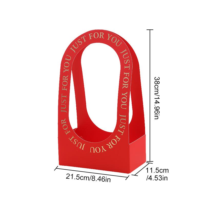 5 stk Gaveesker med Håndtak Sammenleggbare Dobbeltsidige Trykte Blomsteresker Bukett Innpakningsmateriale Blomsterkurv Håndverk Valentinsdag