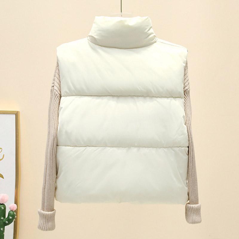 Γυναικείο Κοντό Αμάνικο Μπουφάν Πουπουλένιο Ελαφρύ Αμάνικο Ζεστό Γιλέκο Κυρίες Χειμώνας Όρθιος Γιακάς Γέμισμα Γιλέκο