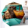 Capybara Themed Travel Umbrella 8 Ribs Automatic Opening and Closing,Portable Folding Design,Compact and Stylish Umbrella Suitable for Out