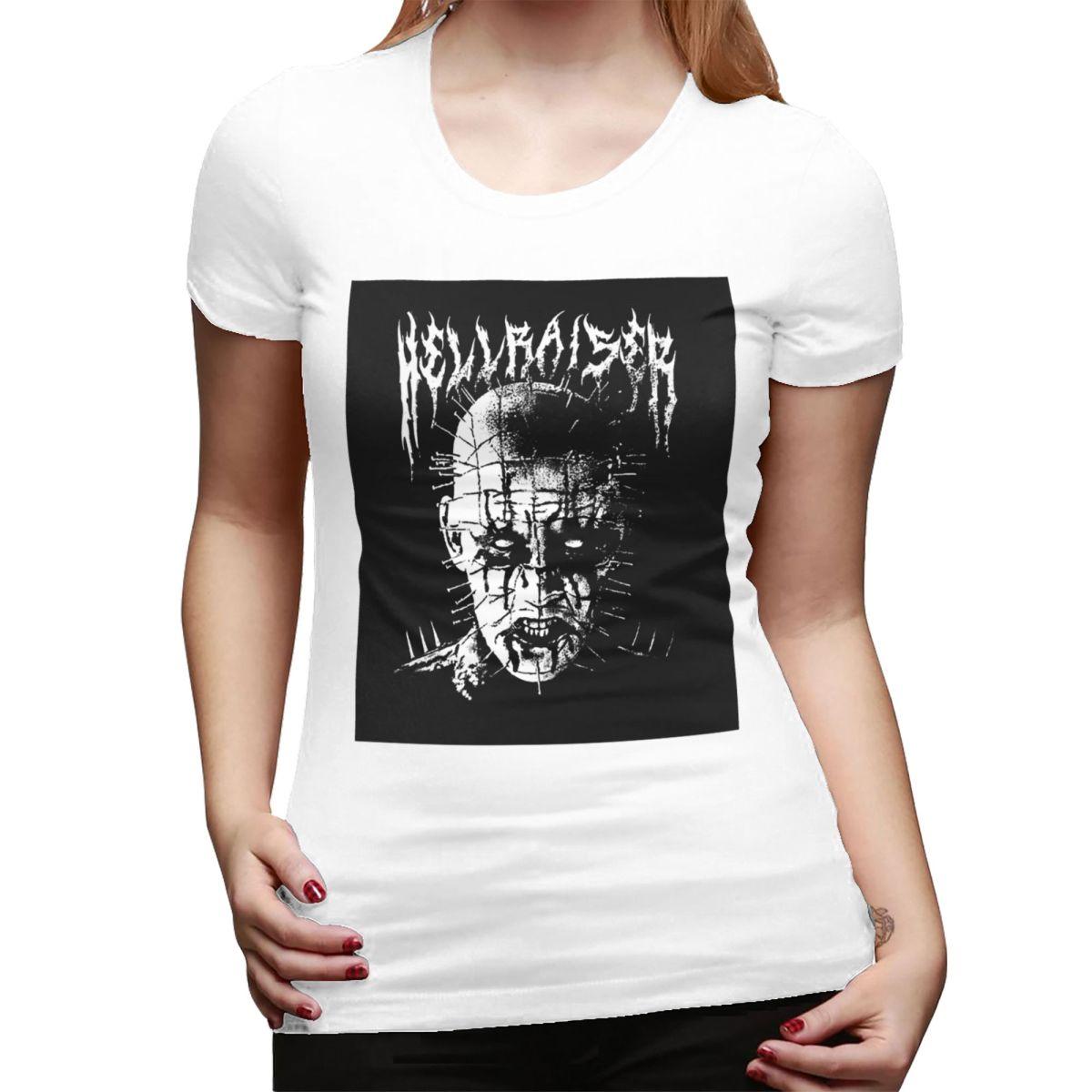 

Black Metal Pinhead Graphic TShirt for Women ONeck Streetwear T Shirts Womens Short Sleeve Summer Clothes Tops S