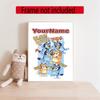 Bluey Customize Your Name Diamond Painting Round Diamond Diy Frameless Holiday Artwork Suitable For Home Office Wall Decoration