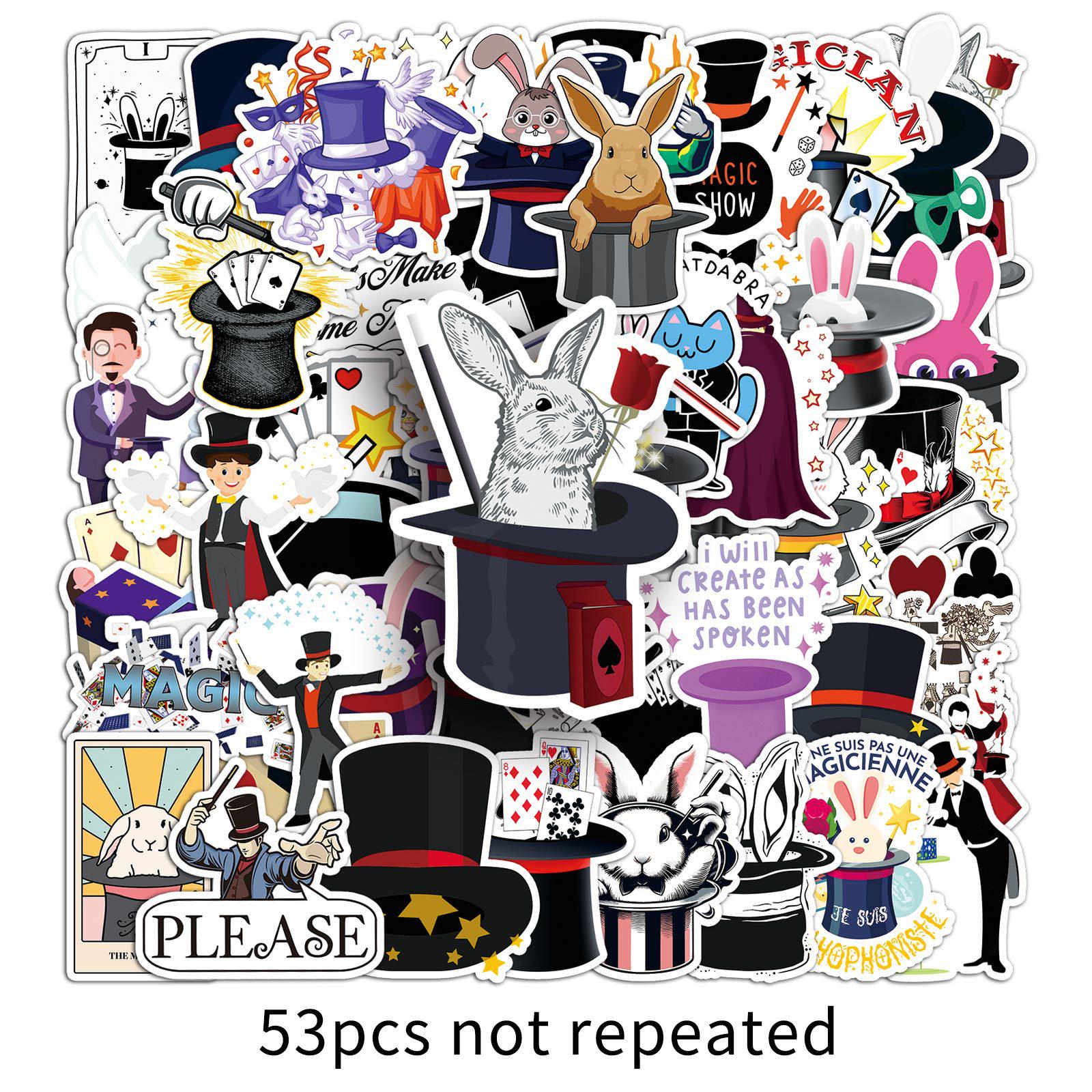 53 Trendy Waterproof Magician Cartoon Stickers for Laptop & Phone