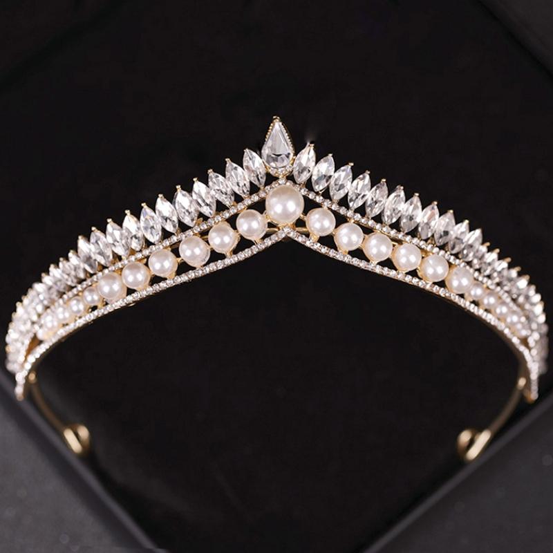 Gold Crystal Tiaras and Crowns Headband Rhinestone Prom Diadem Crown Bridal Wedding Hair Accessories Jewelry Crown Tiara Gift