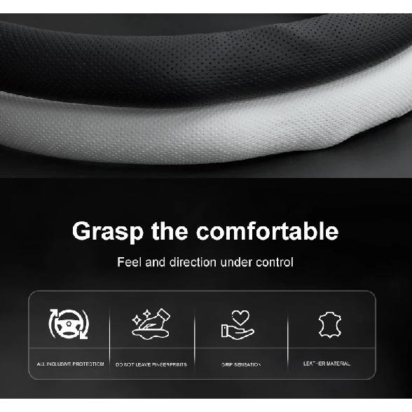 Ultra Thin Car Steering Wheel Cover All Season Universal Anti Slip Sweat Absorbent Ventilate Nappa Auto Interior Accessories