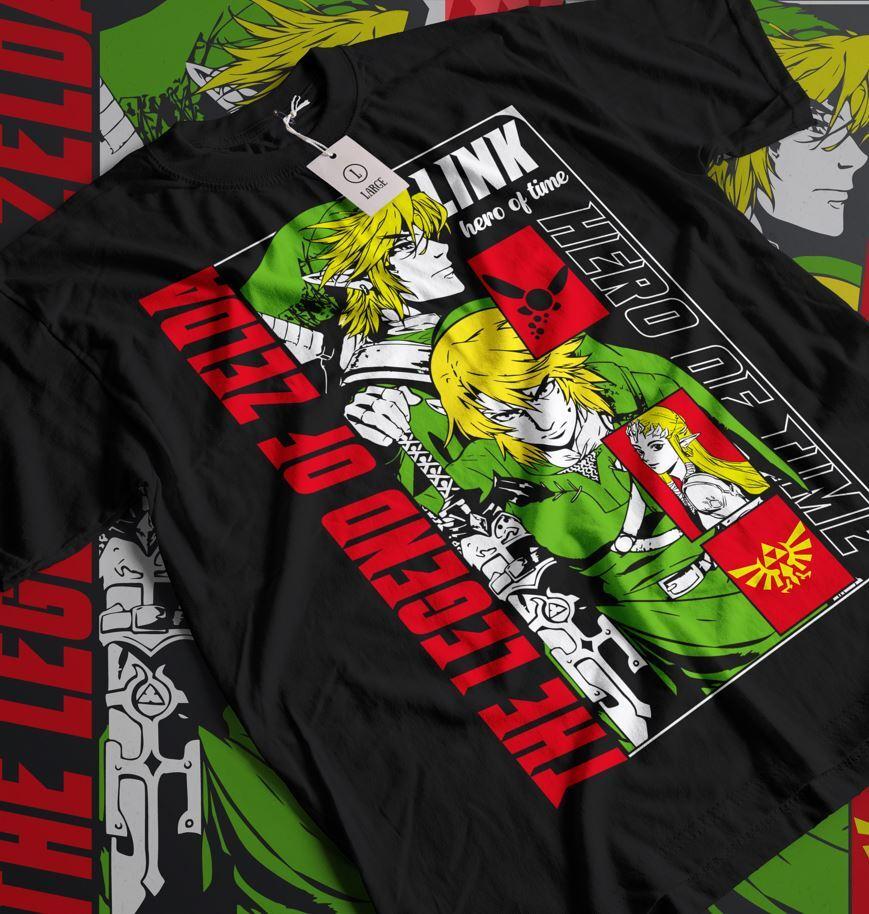 The Legend of Zelda T-shirt Link To The Past Graphic Print Black Shirt All Size Unisex T-Shirt L