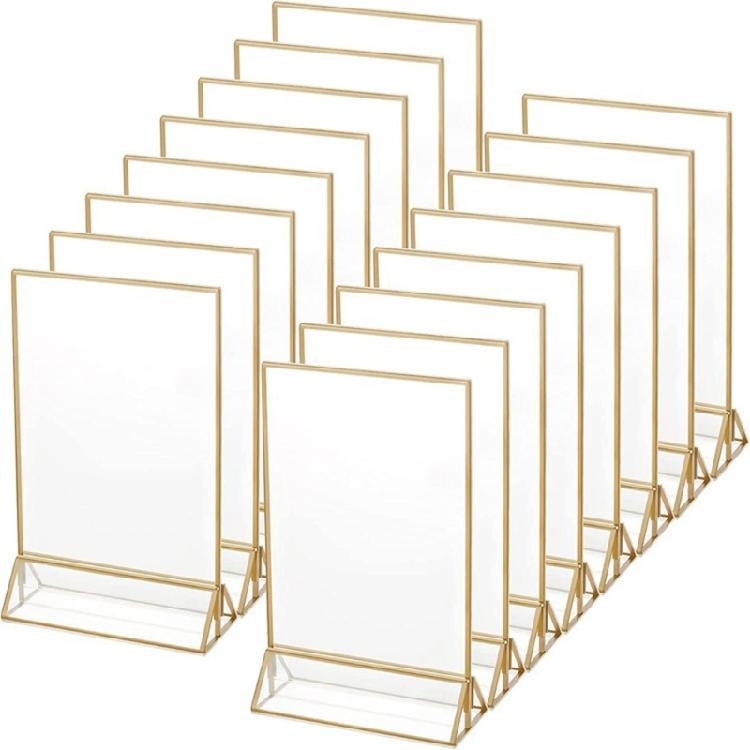 Acrylic Poster Display Stand Double Side Clear Display Stand for Poster T Shape Sign Holder for Restaurant Retail Shop