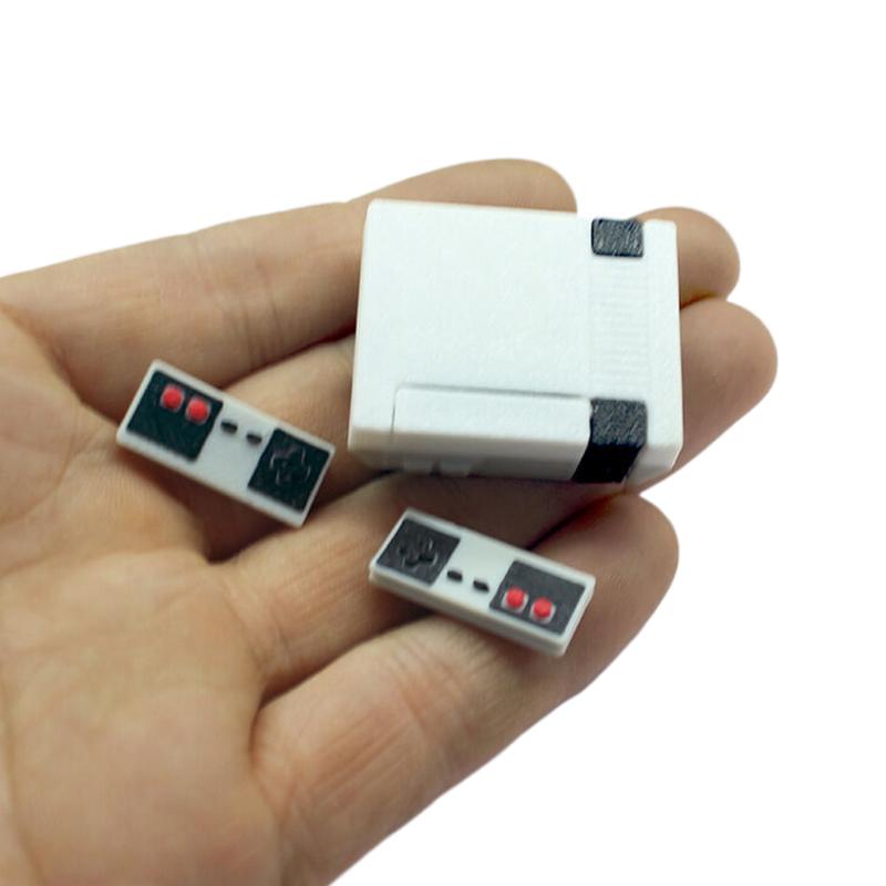 Dollhouse Host+Game Card+2 Controllers Mini Toys Model Gamepad Simulation Wireless Game Controller Doll House Decor Accessories