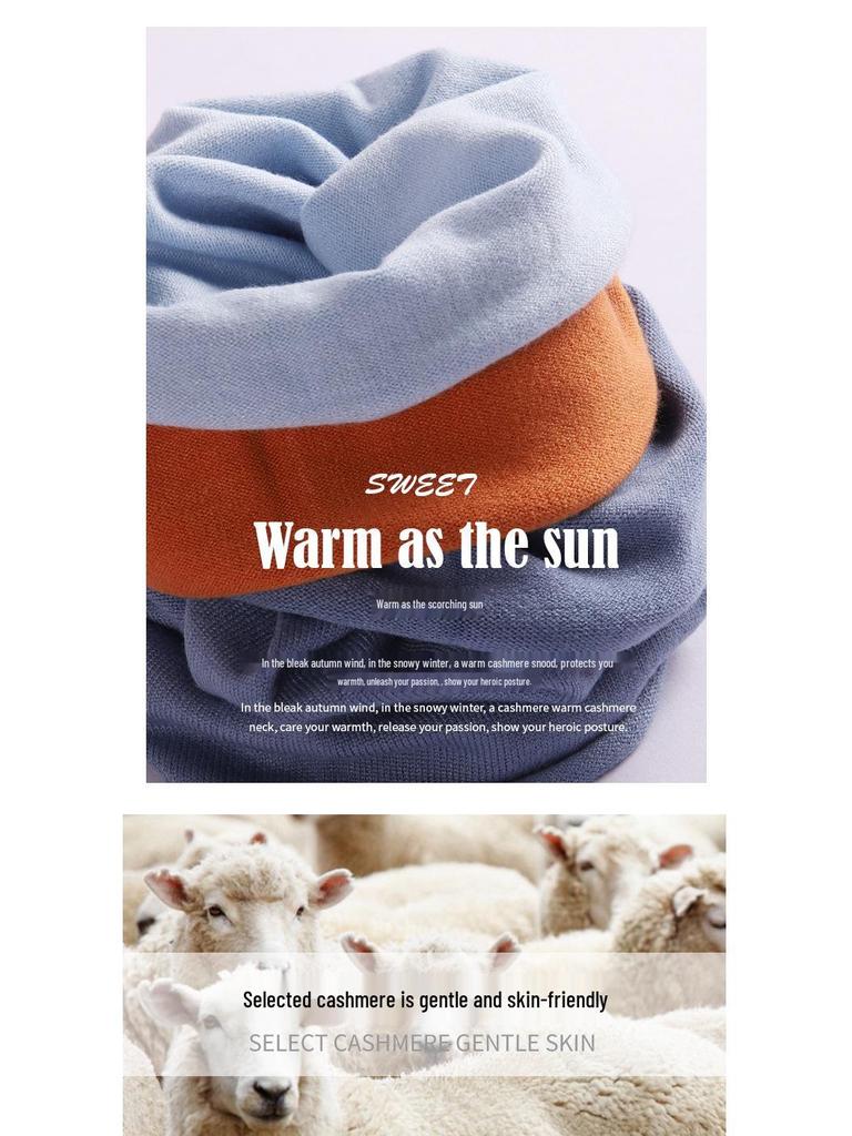 Unisex Strick-Nackenschal Snood Pullover für Frühling & Herbst - Einfarbige, Kälteschutz, Vielseitig