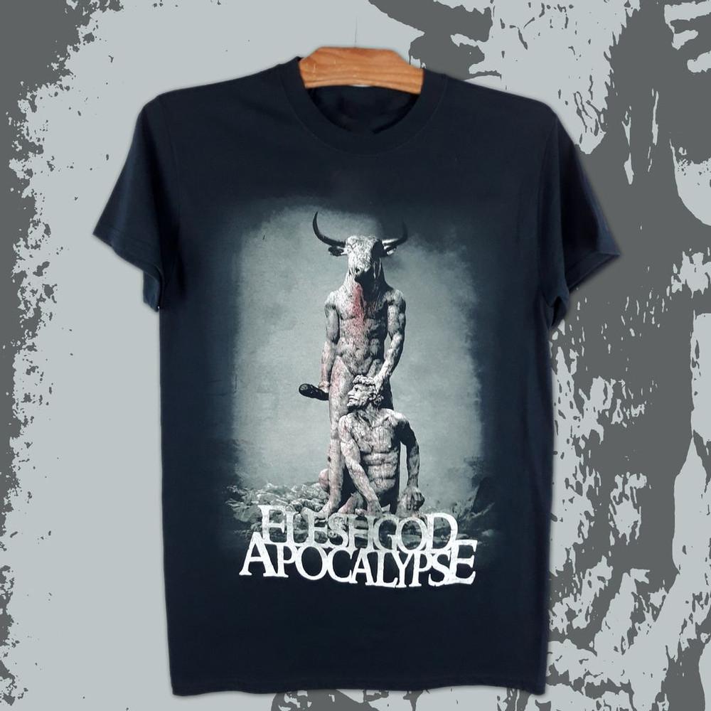 Минотавр Fleshgod Apocalypse Футболка с коротким рукавом Черная Унисекс S-5XL EM0886 Унисекс Футболка XXXL