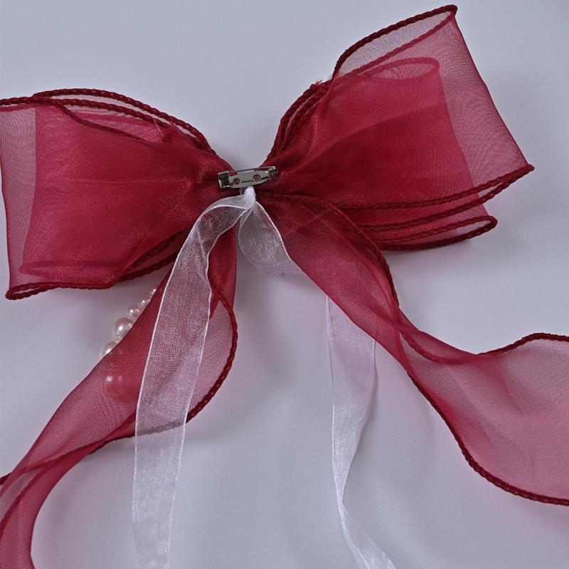 Pearl Accent Bow Tiebacks Curtain Holdbacks Drill-Free Sheer Curtain Clips Adjustable Window Ties Elegant Home Accessories