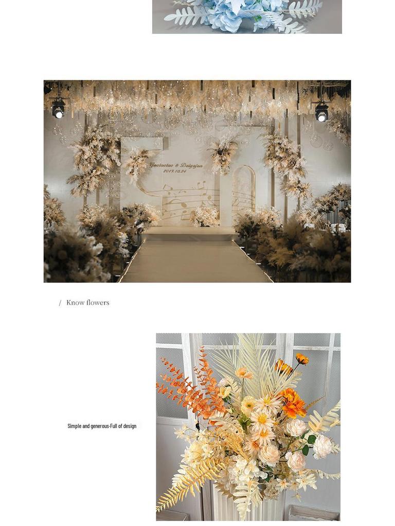 2025 Wedding Floral Decoration: Engagement Banquet Scene, Road/Stage Floral Rows, Arch Flowers, Artificial Background Simulation, Floral Art.