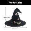 Butterfly Halloween Hat Soft Laces Witch Hat  Black Women Hat Costume Accessory for Halloween And Masquerade Event