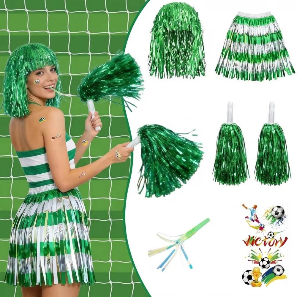 Fringe Skirt Football Match Fan Set Football Theme Cheerleading Gear Set  Game Day Match Party