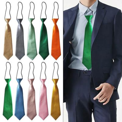 Solid Color Cute Decoration Short Style Wedding No Small Tie School Kids Tie Elastic Neck Tie