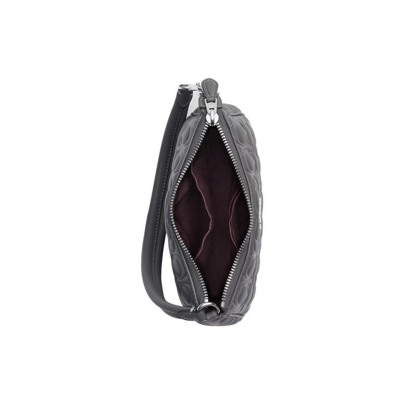 Coach Shoulder Bag Nolita 19 Embossed Classic Presbyopia Simple Multifunctional Pocket Card Slot Zipper Closure Cow Leather Armpit Hand Women's Gray