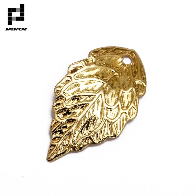 100pcs 10*18MM Gold Color Leaf Charms DIY Jewelry Vintage Bracelet Necklace Pendant Charms Wholesale Brass Material Findings