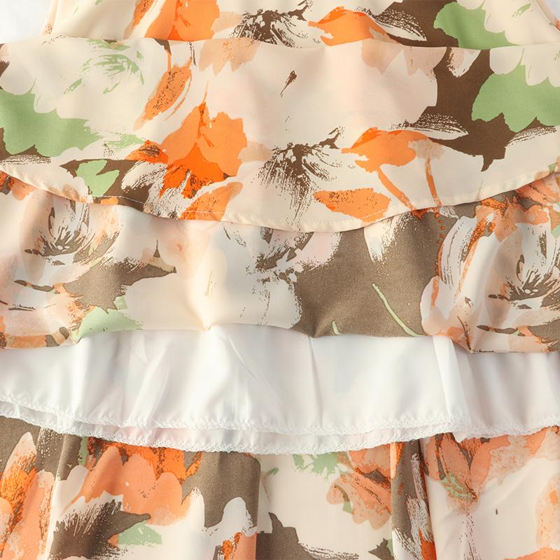INK FLOWER CHIFFON SKIRT