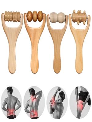 Massageroller-Werkzeug für Taille, Oberschenkel, Beine, Hände, Ganzkörpermassagegerät, Maderotherapie, reines Birnbaumholz, leicht, natürlicher Muskelroller