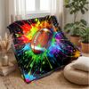 Football Artwork Splash Theme Blanket Lightweight Warm Flannel Blanket Decorative Throw Blanket for Home Decoration