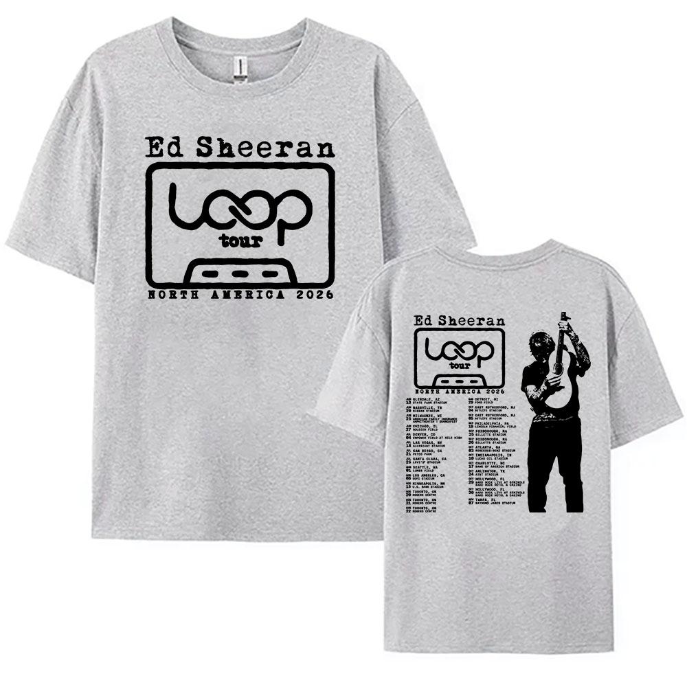 Ed Sheeran Loop Tour T-shirt North America 2026 Graphic Print Tees Summer O-neck Short Sleeve Unisex Tshirts Streetwear