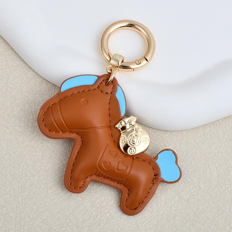 Creative Money Now Car Keychain Mini Book Bag Pendant Delicate Leather Female Pony Key Chain Gift