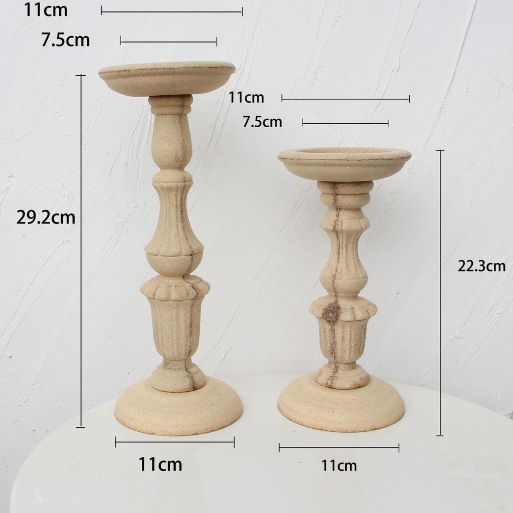 Vintage-Style Wooden Candle Holder - Rustic Decor & Photography Prop