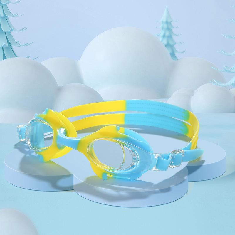 1 Pair Silicone Swimming Goggles Multiple Colors High-definition Anti-fogging Training Goggles For Boys Girls