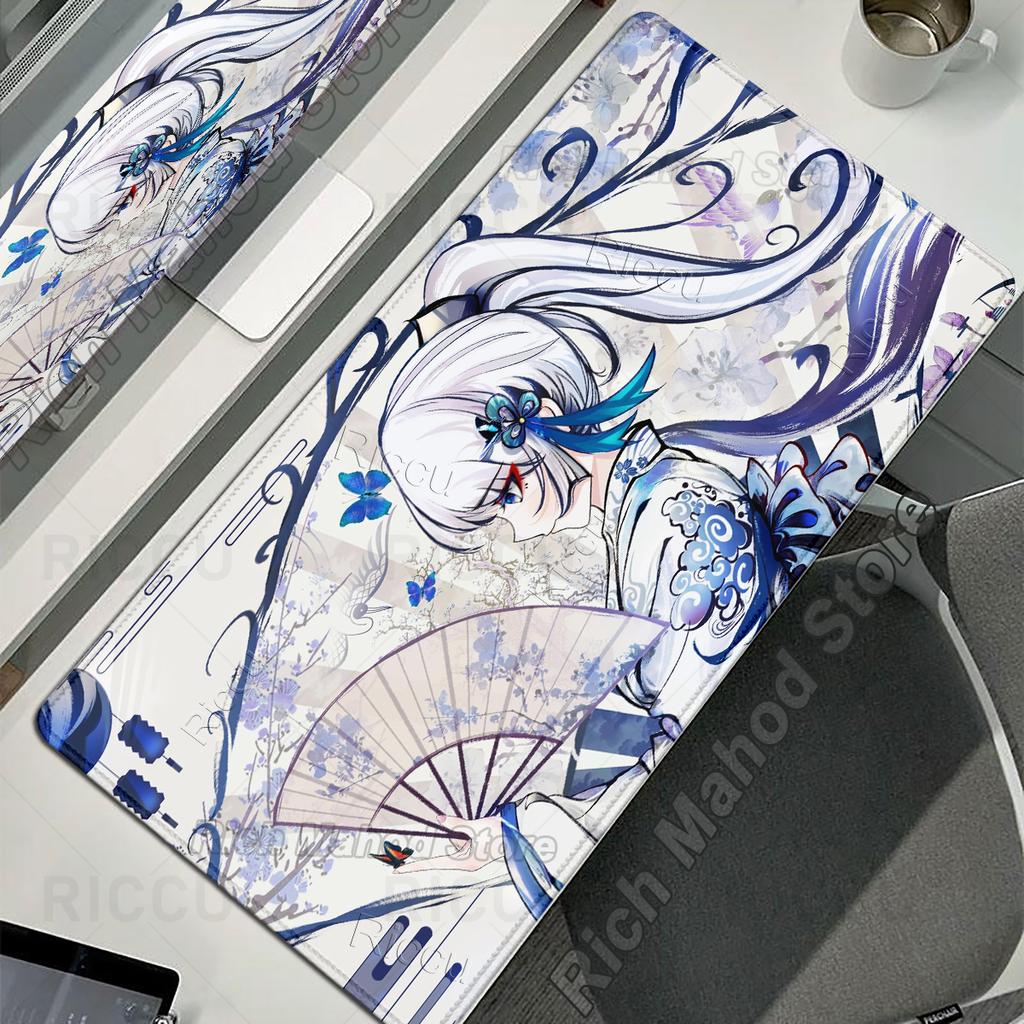 Cute Anime Girl XXL Desk Mat Genshin Impact Kamisato Ayaka Mouse Pad Gaming Keyboard Mousepad PC Accessories HD E-Sports Playpad