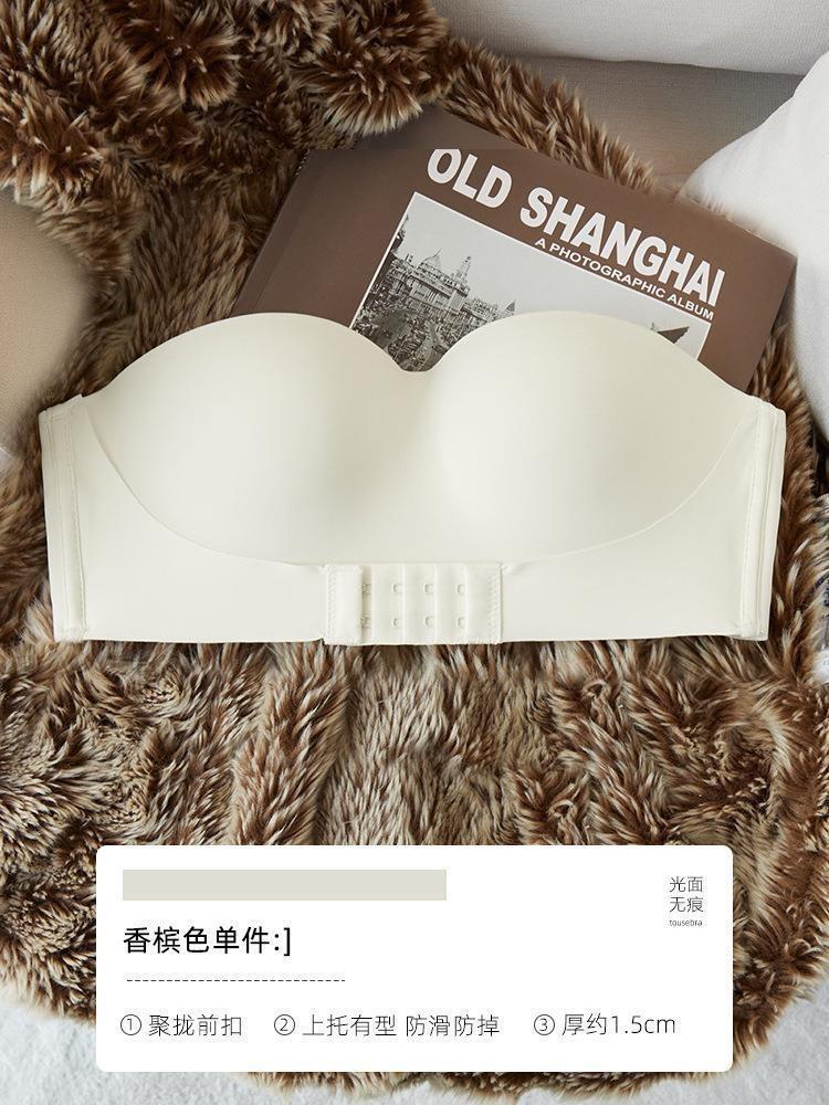 Removable Shoulder Strap Underwear Women's Small Breasts Gather Bras Wrap Tube Tops Invisible Non-slip and Anti-light Beautiful Back Seamless Bra