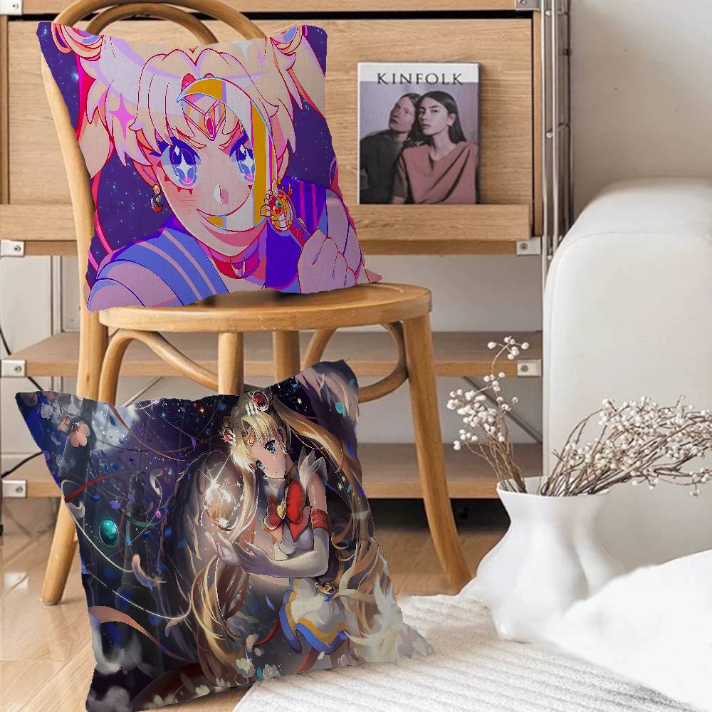 Anime R-Role S-Sailor M-Moon Pillowcase Toon Gift Cushion Cover Bedroom Home Sofa Chair Seat Decor Pillow Case