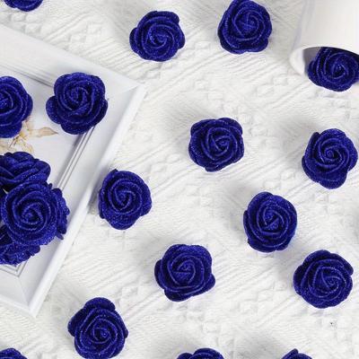 120 Stück 4,5 cm Schaumrose mit Stielen Schaum Glitzer Rosen Künstliche Blumen Glitzer für DIY Hochzeit Zuhause Party Valentinstag Muttertag