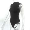 Women’s Sleeveless Mock Turtle Neck Bodysuit T-Shirt Soft Slim Fit Stretchy Layer Top Classic Jumpsuit