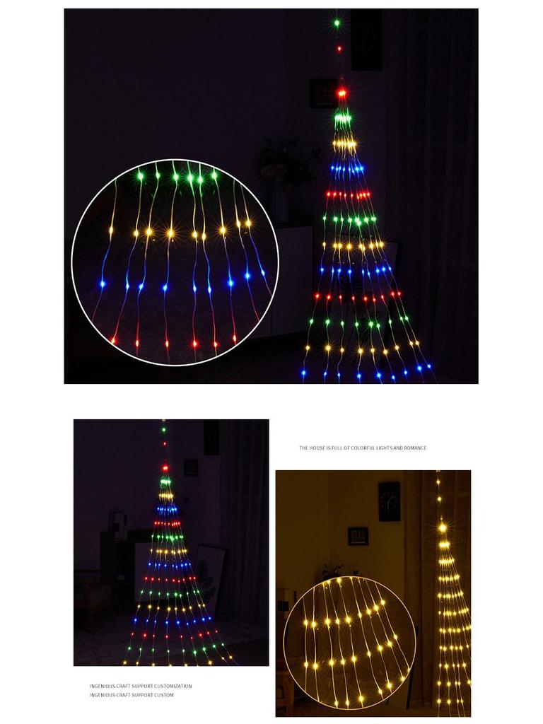 LED Star Waterfall Lights Outdoor Christmas Courtyard Decoration