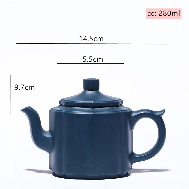 

Raw Ore Azure Mud Famous Handmade Purple Clay Pot Creative Eight-sided Filter Teapot Chinese Zisha Tea Maker Teaware 280ml