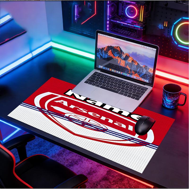 Custom Name Personalized football team Pattern Mousepad, Laptop PC Desk Mat, Decorative Desk Mat for Home Keyboard Pad Gift