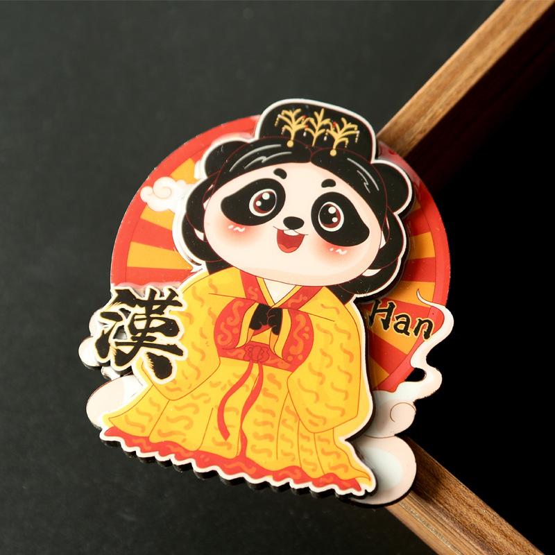 Cartoon Cute Panda Refrigerator Sticker Chinese Style 3d Cartoon Refrigerator Magnet Resin Fridge Magnet for Kitchen Decoration