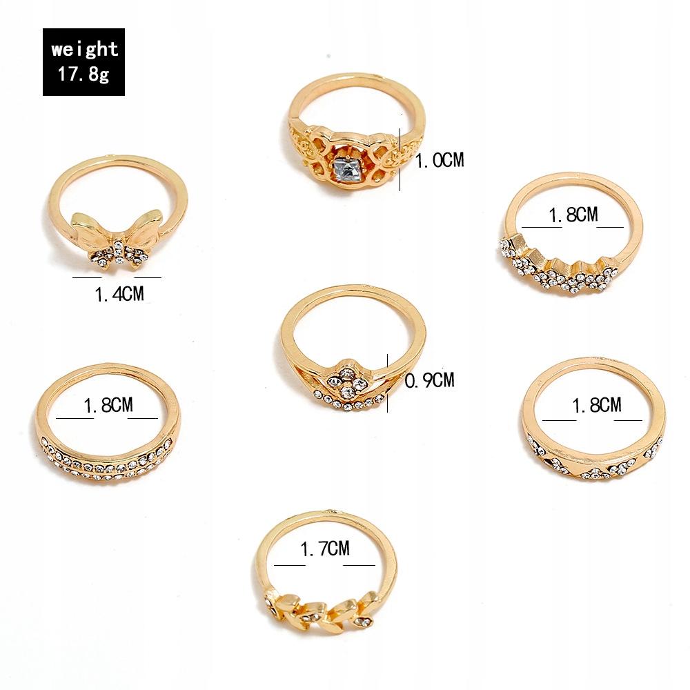 Gold Retro Punk Boho Ring Set 70
