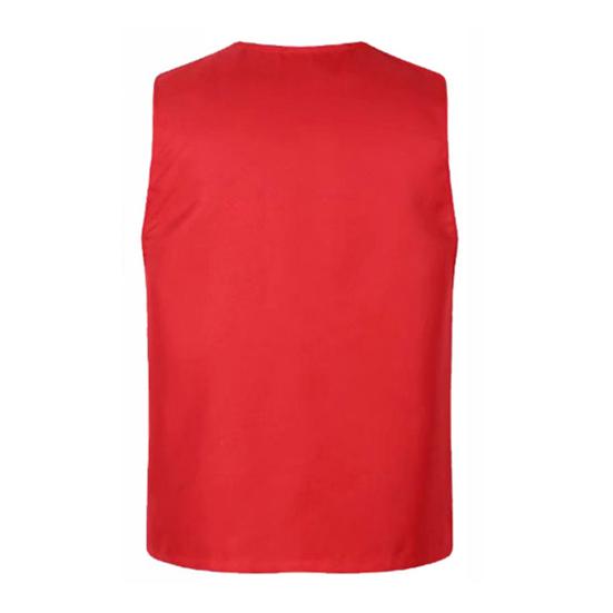 Vesta Sako Jednořadé Jednobarevné Výstřih do V Prodyšné s Kapsou Ochranný Polyester Unisex Pracovní Vesta Dobrovolnická Uniforma pro Muže