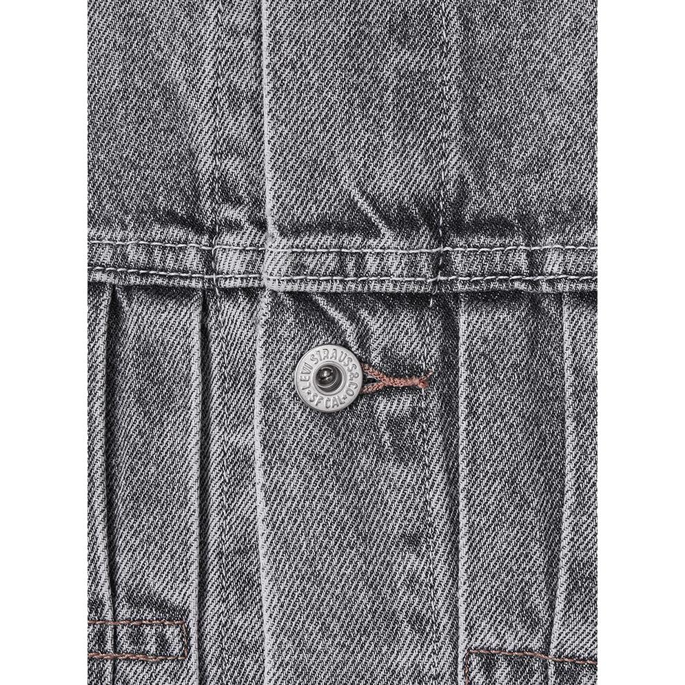 Levis Comfortable Loose Pleated Long Sleeve Denim Jacket Men Jackets Gray 0016W-0000