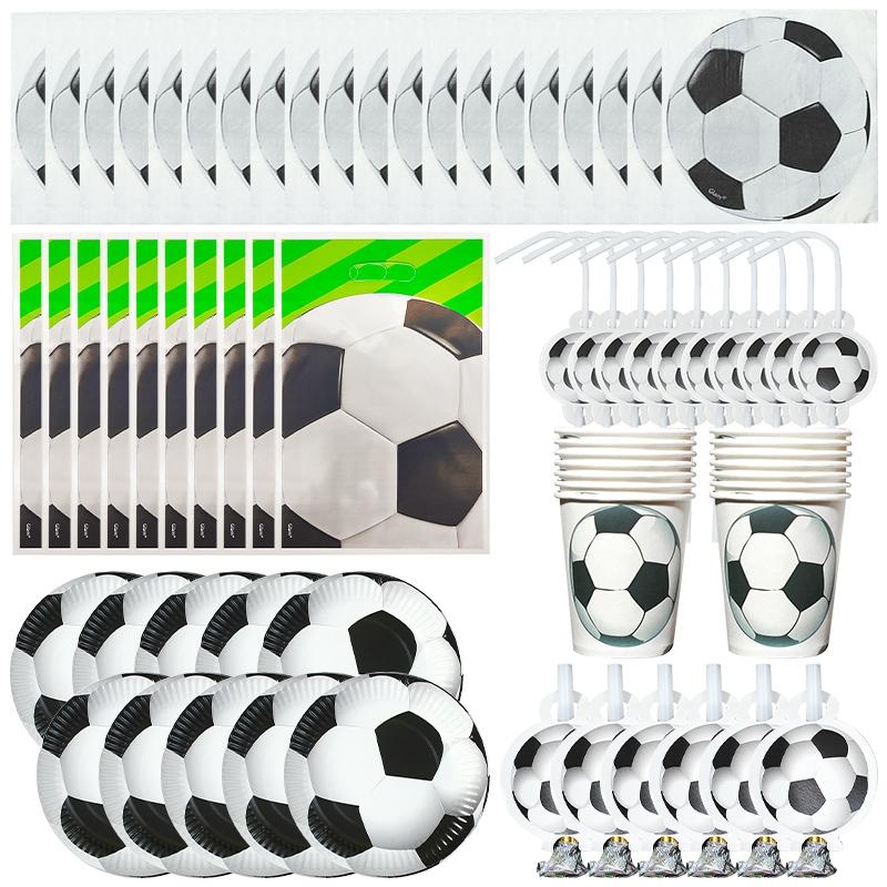 Football Theme Birthday Party Decorations Disposable Tableware Paper Plate Cup Straw Baby Shower Favor Boys Party Supplies Decor
