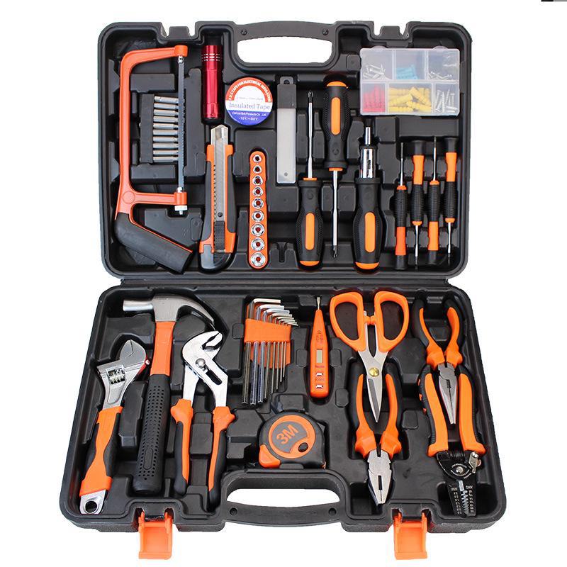 Household Hardware Tool Set: Electric & Impact Drill Combo with Toolbox for Vehicle Repair